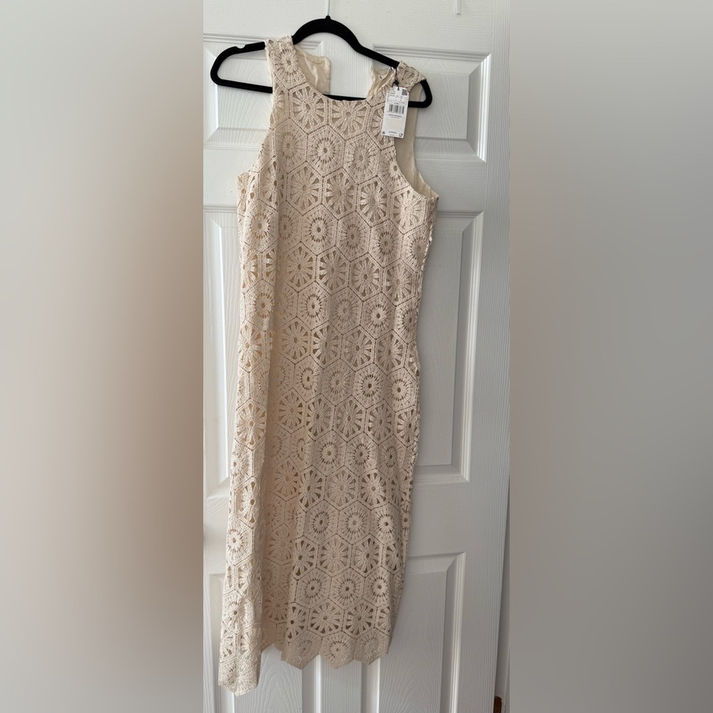 Mango Crochet Lace Skirt in Cream